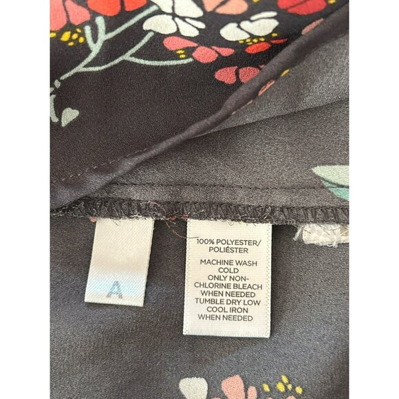 Loft Womens Retro Floral Button-Up Shirt X-Large Cottagecore Adjustable Sleeve - Picture 5 of 6